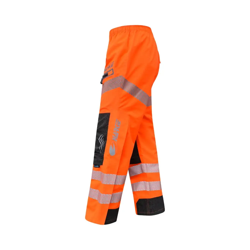 Harkie Defiance Waterproof Trousers - Hi-Vis Orange - Image 3