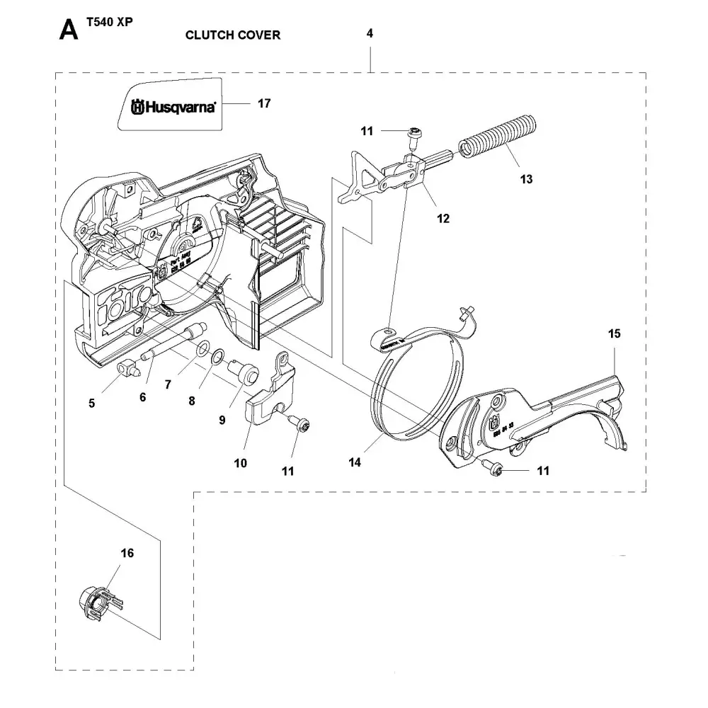 Husqvarna T540 XP Clutch Cover Assembly - 505 54 31-03 - Image 3
