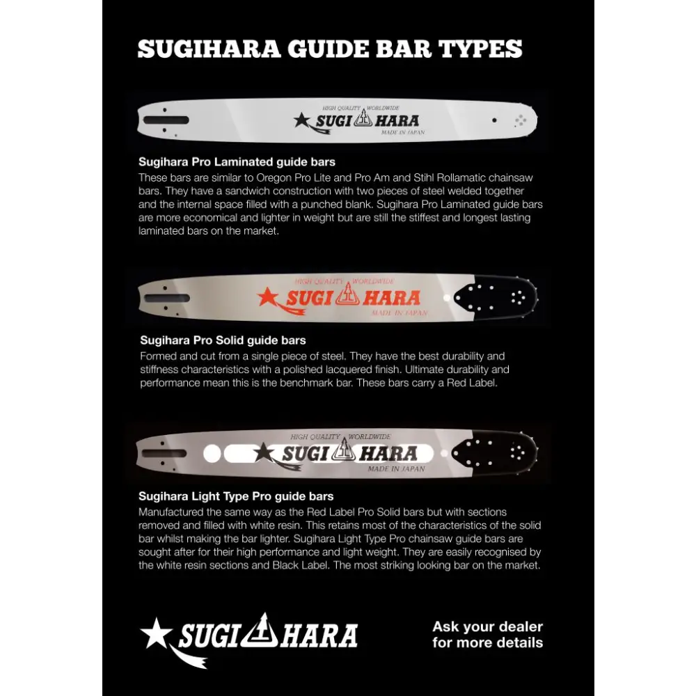 Sugihara Light Pro Chainsaw Bar - Husqvarna .325 1.5mm/.58" - Image 3