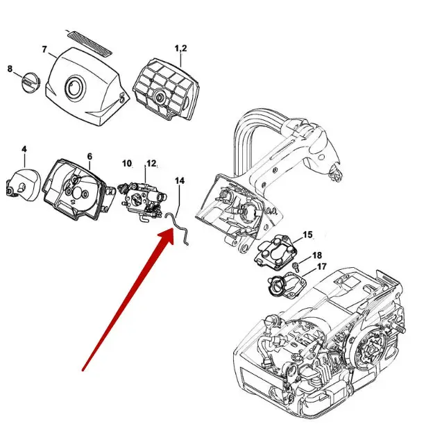 Throttle Rod - Stihl MS 201 T - Image 3